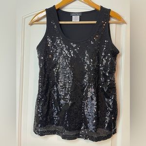 Slinky Brand Black sequins top